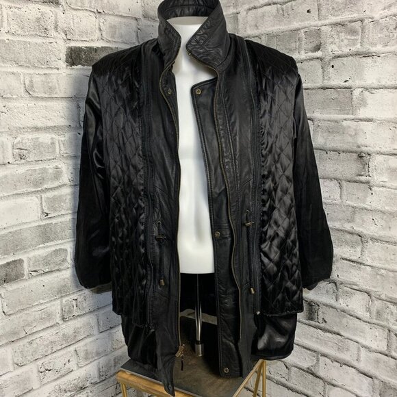 Vintage 90s Boutique Of Leathers Mid Length Car Coat Jacket - Picture 6 of 16